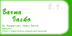 barna vasko business card